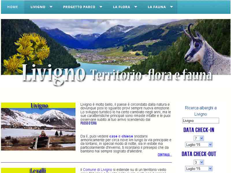 sito sulla flora, fauna e paesaggio di Livigno